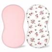 2-pack cotton fitted bassinet sheets for baby boy girl - fit halo swivel sleeper & hourglass mattress sheet, 31.5'' x 18'', floral & pink design logo