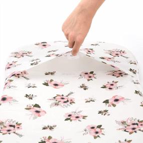 img 2 attached to 2-Pack Cotton Fitted Bassinet Sheets For Baby Boy Girl - Fit Halo Swivel Sleeper & Hourglass Mattress Sheet, 31.5'' X 18'', Floral & Pink Design
