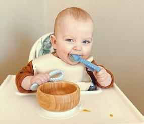 img 1 attached to Itzy Ritzy Silicone Spoon & Fork Set; Baby Utensil Set Features A Fork And Spoon With Looped, Braided Handles; Made Of 100% Food Grade Silicone & BPA-Free; Ages 6 Months And Up, Blue