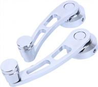 pair of stylish slivery car window crank handles with adapter - suitable for window axis diameter of 10mm / 0.39’’ - made of durable aluminum material логотип