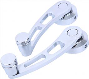 img 4 attached to Pair Of Stylish Slivery Car Window Crank Handles With Adapter - Suitable For Window Axis Diameter Of 10Mm / 0.39’’ - Made Of Durable Aluminum Material