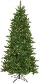 img 1 attached to 7,5-дюймовая тонкая искусственная новогодняя елка из восточной сосны с предварительно освещенным освещением - Clear Lights By Northlight
