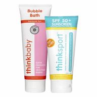 protect and pamper your kids with thinksport sunscreen and bubble bath bundle: spf 50+ mineral sunscreen and non-toxic bubble bath logo