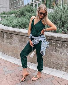 img 2 attached to 👗 PRETTYGARDEN Spaghetti Strap Jumpsuit with Drawstring Waist and Pockets - Women's Clothing in Jumpsuits, Rompers & Overalls