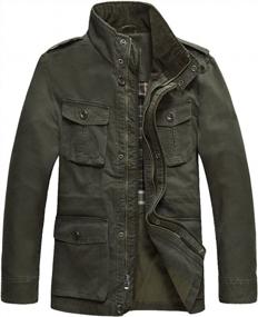 img 1 attached to JYG Men'S Army Green Cotton Military Jacket With Stand Collar (Size M)