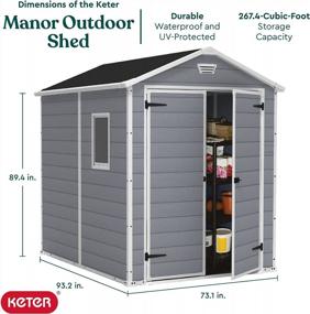 img 2 attached to KETER Manor 6X8 Resin Outdoor Storage Shed Kit: Store Your Outdoor Gear In Style With Grey & White Design