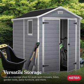img 3 attached to KETER Manor 6X8 Resin Outdoor Storage Shed Kit: Store Your Outdoor Gear In Style With Grey & White Design
