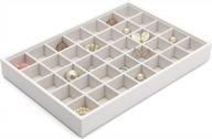 vlando miller jewelry tray stackable showcase display drawer organizer storage checkerboard,multiple color combinations, large capacity multi-layer design and fashion(white) логотип