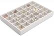 vlando miller jewelry tray stackable showcase display drawer organizer storage checkerboard,multiple color combinations, large capacity multi-layer design and fashion(white) logo