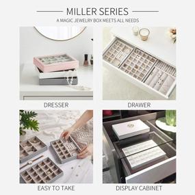 img 2 attached to Vlando Miller Jewelry Tray Stackable Showcase Display Drawer Organizer Storage Checkerboard,Multiple Color Combinations, Large Capacity Multi-Layer Design And Fashion(White)