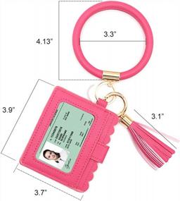 img 2 attached to Брелок-браслет с кисточкой и карманным держателем для карт для женщин - стильный брелок-аксессуар