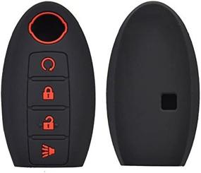 img 2 attached to 4-Button Silicone Remote Key Fob Shell Cover Skin Holder For Nissan Altima Maxima Murano Rogue Sentra Versa Titan