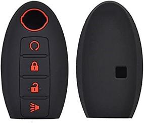 img 4 attached to 4-Button Silicone Remote Key Fob Shell Cover Skin Holder For Nissan Altima Maxima Murano Rogue Sentra Versa Titan