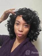 img 1 attached to Kinky Curly Wig For Black Women - Heat Resistant Synthetic Hair With Bangs & Accessories | ELIM Z014 review by Hassan Barrera