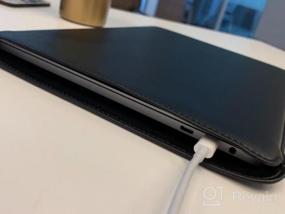 img 8 attached to Чехол SlimSleeve Premium из веганской кожи для MacBook Pro 15 дюймов A1707 и A1990 2016-2019 гг. - облегающий дизайн, черный