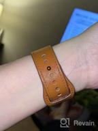 img 1 attached to Upgrade Your Apple Watch With Genuine Leather Strap - KYISGOS Compatible With IWatch Band In Retro Camel Brown/Black, Fits 41Mm/40Mm/38Mm Sizes review by Chere Reiners