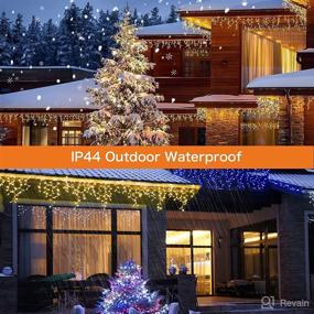 img 1 attached to 🎄 32.8ft 400 LED Icicle String Lights, 8 Modes Waterproof Christmas Lights Outdoor with Memory Function, Curtain Fairy Lights Hanging Decor for Home, Party, Wedding, Christmas (Warm White)