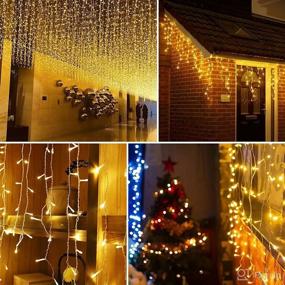 img 3 attached to 🎄 32.8ft 400 LED Icicle String Lights, 8 Modes Waterproof Christmas Lights Outdoor with Memory Function, Curtain Fairy Lights Hanging Decor for Home, Party, Wedding, Christmas (Warm White)