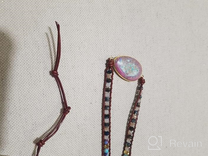 img 1 attached to Plumiss Boho Handmade Natural Stone 🌸 3 Wrap Bracelet: A Stunning Collection for Women review by Andres Mayes