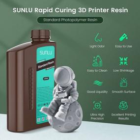 img 3 attached to SUNLU 3D Printer Resin, Rapid Curing Standard Resin For LCD DLP SLA Resin 3D Printer, Low Shrinkage, High Precision, 2000G 3D Resin, 500G Per Bottle, Light Grey+White+Clear Blue+Clear Red