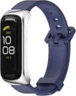 🔵 3chome dark blue silicone bracelet: compatible with samsung galaxy fit 2 straps, soft sport band watchband replacement for galaxy fit2 логотип