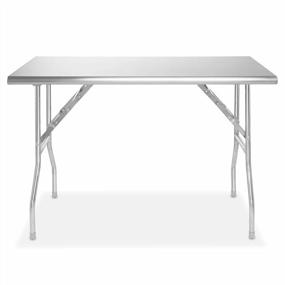 img 3 attached to GRIDMANN NSF Stainless Steel Folding Table: Ideal For Kitchen Prep & Work - 48 X 24 Inches