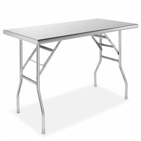 img 4 attached to GRIDMANN NSF Stainless Steel Folding Table: Ideal For Kitchen Prep & Work - 48 X 24 Inches