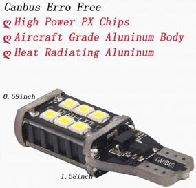 img 2 attached to 10-Pack Of 921 912 Backup Reverse LED Lights - Super Bright 800 Lumens, Canbus Error-Free, Pure White 6000K Bulbs With T15 T10 PX Chipsets