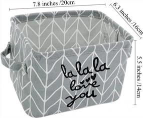 img 3 attached to Compact Gray Canvas Storage Basket - Perfect For Makeup, Toys, And More!