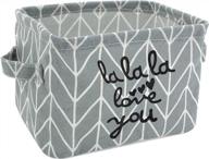 compact gray canvas storage basket - perfect for makeup, toys, and more! logo