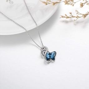 img 1 attached to Sterling Silver Butterfly Pendant Necklace With Crystal Accents From Austria - Perfect Anniversary, Birthday, Or Butterfly Lover'S Gift For Women - Fine Jewelry For Optimal Style & Appeal By AOBOCO