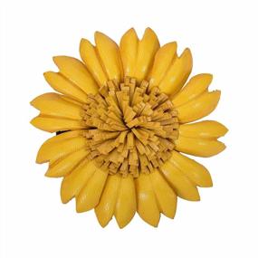 img 4 attached to Желтая кожаная заколка-цветок и булавка для броши: смелое и яркое сочетание для яркого стиля