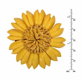 img 1 attached to Желтая кожаная заколка-цветок и булавка для броши: смелое и яркое сочетание для яркого стиля