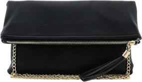 img 4 attached to Solene Foldover Wristlet Crossbody 1 Black Women's Handbags & Wallets ~ Wristlets