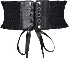 img 4 attached to Michellecmm Lace Up Elastic Adjustable Waistband Women's Accessories at Belts