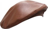 timeless french style: women's pu leather beret hat logo