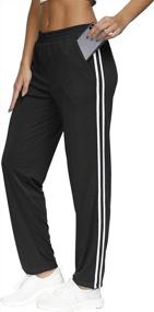 img 2 attached to Women'S Striped Side Sweatpants With Elastic Waistband And Convenient Pockets For Workouts By BLEVONH