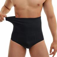 high waist men's tummy control briefs: tailong body slimmer underwear with firm abdomen compression for belly girdle and slimming effect logo