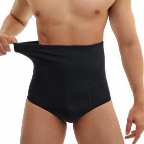 img 4 attached to High Waist Men'S Tummy Control Briefs: Tailong Body Slimmer Underwear With Firm Abdomen Compression For Belly Girdle And Slimming Effect
