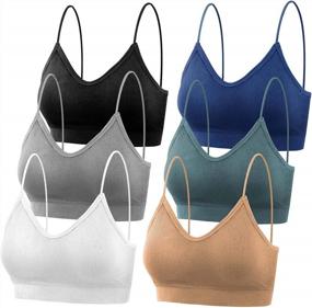 img 4 attached to 6 Pack Women'S Padded Sports Bras Bralettes - PAXCOO