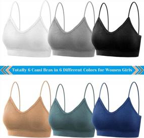 img 1 attached to 6 Pack Women'S Padded Sports Bras Bralettes - PAXCOO