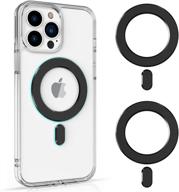 ⚫️ magnetic universal rings with sticker, set of 2 magsafe sticker magnet conversion rings for magsafe accessories & wireless chargers compatible with iphone 13/12/11 pro max, samsung galaxy s22/s21 – black logo