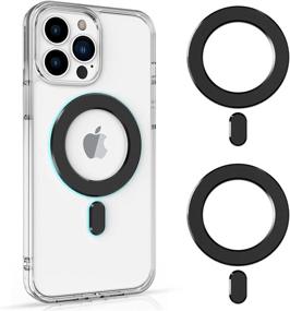 img 4 attached to ⚫️ Magnetic Universal Rings with Sticker, Set of 2 Magsafe Sticker Magnet Conversion Rings for Magsafe Accessories & Wireless Chargers Compatible with iPhone 13/12/11 Pro Max, Samsung Galaxy S22/S21 – Black