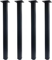 qlly 28in adjustable metal table legs, square office furniture leg set of 4 (black) logo