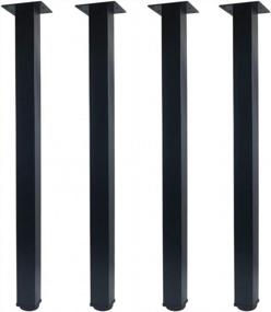 img 4 attached to QLLY 28 дюймов регулируемые металлические ножки стола, набор из 4 квадратных ножек для офисной мебели (черный)