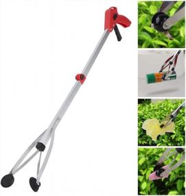 img 2 attached to 31.5" Aluminum Alloy Foldable Trash Picker Grabber - Multifunctional Lightweight Extensible Tool For Picking Up Leaves & Garbage In Gardens, Roads