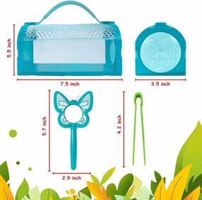 img 3 attached to Bug Catcher Kit Critter Cage Butterfly Bug House Outdoor Toy Gift For Kids Ages 3-8+ Year Old Boys Girls, Explorer Set With Tweezers And Whistles For Backyard Exploration