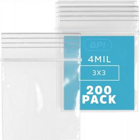 img 4 attached to 200-Pack 3" X 3" Clear Plastic Reclosable Zip Bags | Heavy Duty 4 Mil Thick Poly Baggies With Resealable Lock For Travel, Storage, Packaging & Shipping