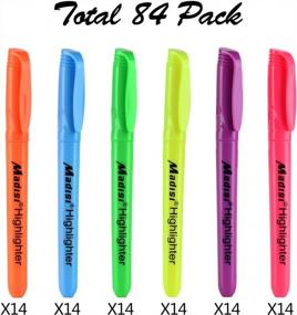 img 3 attached to Madisi Highlighters, Chisel Tip, разные цвета, оптовая упаковка, 84 шт.