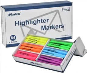 img 4 attached to Madisi Highlighters, Chisel Tip, разные цвета, оптовая упаковка, 84 шт.